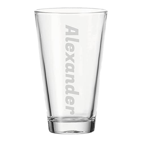 LUXENTU Trinkglas mit Gravur, 300 ml, Universalgläser mit personalisierter Namensgravur für Kinder & Erwachsene, Spülmaschinengeeignet, Name quer, 1 Stück von LUXENTU