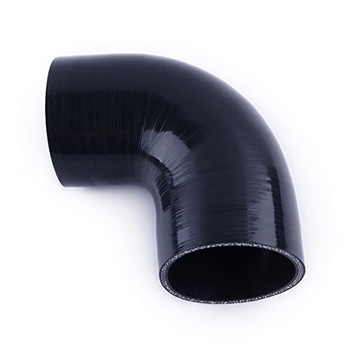 LUXERAD, Kupplungsschlauch Silikonschlauch Silikonschlauch gerade Verbinder 90 Grad 90-ID60mm Länge 102mm 3-lagig Turboschlauch Ladeluftkühler Saugschlauch (60mm, Schwarz) von LUXERAD