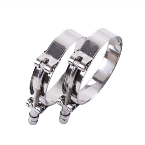 LUXERAD 2 Stück 104–114mm (4.1-4.5 inch) Edelstahl T-Bolzen Klemmen, für Turbo Ansaugschlauch Weichschlauch Ladeluftkühler Turbo schlauch Schlauchschellen von LUXERAD