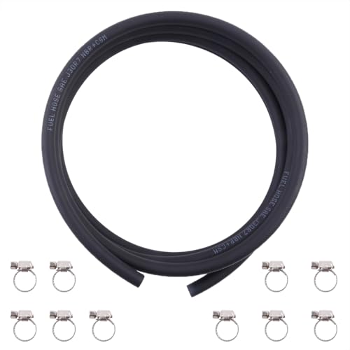 LUXERAD Kraftstoffleitungsschlauch, 10 mm Innendurchmesser, Kraftstoffleitungs-Set, Kraftstoffleitung mit 10 Schlauchschellen für LKW, Autos, Traktoren oder kleine Motoren von LUXERAD