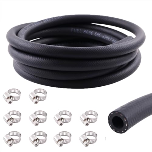 LUXERAD Kraftstoffschlauch, 19 mm Außendurchmesser, Kraftstoffleitungs-Set, 3 m Kraftstoffleitung mit 10 Schlauchschellen von LUXERAD