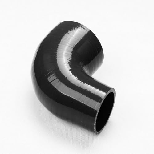 LUXERAD Reduzierstück, Silionzkupplung, verstärkter Schlauch, 4-lagiger Turbo-/Ladeluftkühler/Ansaugrohr, industrielle Hydraulikschläuche, 90 Grad, 60 mm auf 70 mm, Schwarz von LUXERAD