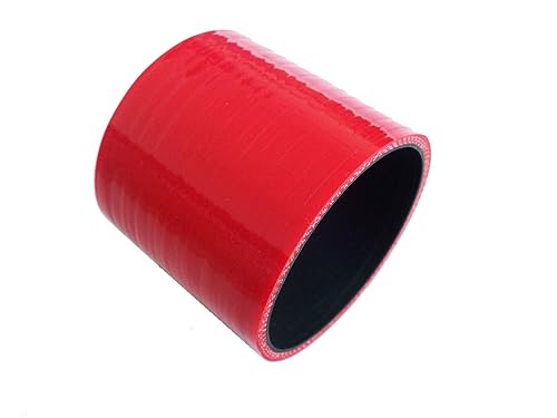 LUXERAD Silikonschlauchkupplung gerade ID 3" (76 mm), Länge 3" (76 mm), Wandstärke 3-lagig (4.5 mm) Turboschläuche (76mm, rot) von LUXERAD