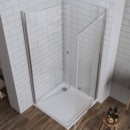 LUXESPIRE Duschkabine Eckeinstieg 70x90x185cm Dusche Doppelt 180°Schwingtür Duschwand Duschabtrennung Glas Eckdusche von LUXESPIRE