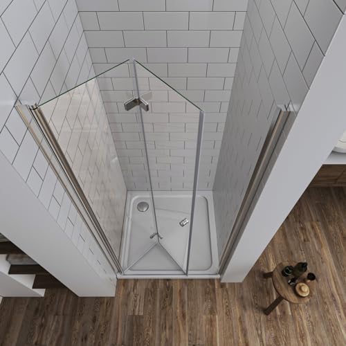 LUXESPIRE Duschtür 100x185cm Platzsparende Duschabtrennung mit 180° Falttür 6mm Sicherheitsglas Einfache Installation Einzelfalttür Duschkabine LUXESPIRE Duschtür 100x185cm Platzsparende Duschabtrennung mit 180° Falttür 6mm Sicherheitsglas Einfache Installation Einzelfalttür Duschkabine von LUXESPIRE