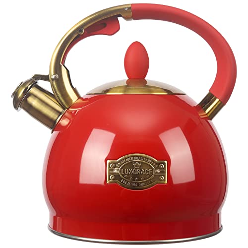 3 Quart Pfeifender Teekessel klassische Teekanne Edelstahl Teakessel mit kühlem Griff für Herd 3 Quart Pfeifender Teekessel klassische Teekanne Edelstahl Teakessel mit kühlem Griff für Herd von LUXGRACE