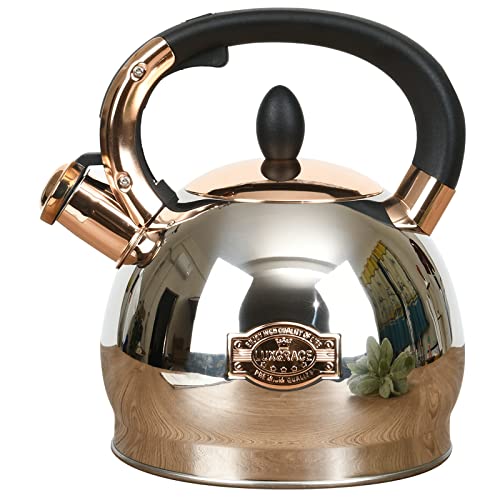 Pfeifender Teekessel aus Edelstahl mit Metallkapselboden für schnelle Wärmeverteilung, 2,8 l Pfeifender Teekessel aus Edelstahl mit Metallkapselboden für schnelle Wärmeverteilung, 2,8 l von LUXGRACE