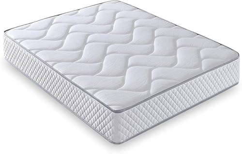 LUXIABED Matratze 200 x 200 cm, viskoelastisch Plus, anpassbar, wendbar, Winter, Sommer, Doppelbett, milbendicht, hypoallergen, atmungsaktiv, weiß, Komfort + mittlere Festigkeit, Modell Genius, Höhe LUXIABED Matratze 200 x 200 cm, viskoelastisch Plus, anpassbar, wendbar, Winter, Sommer, Doppelbett, milbendicht, hypoallergen, atmungsaktiv, weiß, Komfort + mittlere Festigkeit, Modell Genius, Höhe von LUXIABED