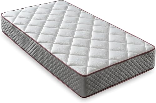 LUXIABED Matratze 80 x 190 cm, Modell Elixir Taschenfederkerne, viskoelastisch, doppelseitig differenziert, Komfort + mittlere Härte, hygienisch und atmungsaktiv, Einzelbett, Grau, Höhe 26 cm von LUXIABED