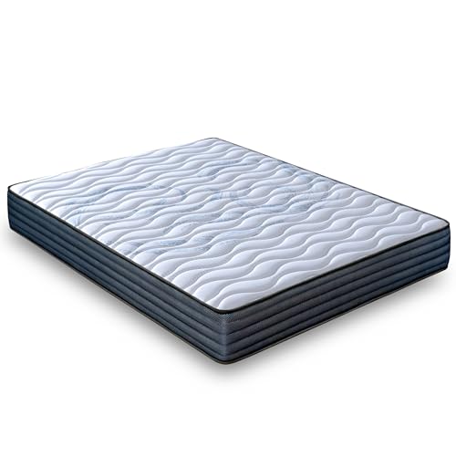 LUXIABED Viskoelastische Plus-Matratze, anpassbar, 90 x 190 cm, zweiseitig, verschiedene Seiten, Komfort + mittlere Festigkeit, MemorySens, hygienisch und atmungsaktiv, Einzelbett, Grau, Modell von LUXIABED