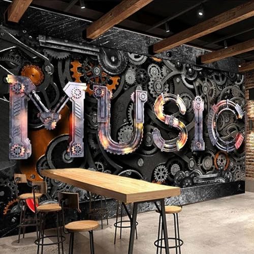 LUXINSHISU Selbstklebende PVC-Wandbild 3D-Tapete Retro-nostalgischer Industriestil Musik Wohnzimmer Schlafzimmer Hintergrund Wanddekoration Kunst Aufkleber Malerei LUXINSHISU Selbstklebende PVC-Wandbild 3D-Tapete Retro-nostalgischer Industriestil Musik Wohnzimmer Schlafzimmer Hintergrund Wanddekoration Kunst Aufkleber Malerei von LUXINSHISU