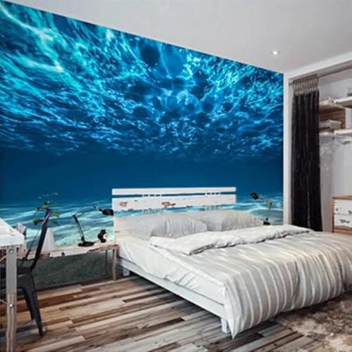 LUXINSHISU Selbstklebende PVC-Wandtapete 3d Wohnzimmer Tapete einfach blau Unterwasser Natur TV Hintergrund Wandaufkleber Schlafzimmer Wandkunst Malerei von LUXINSHISU