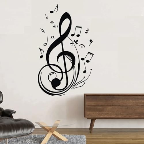 LUXINSHISU Selbstklebende abnehmbare Wandaufkleber für Kinder Musiknoten dekorative Wandverkleidung aus Papier Heimaufkleber Musikzimmer-Poster von LUXINSHISU