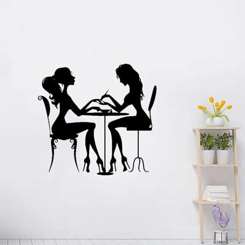 LUXINSHISU Selbstklebender Schönheitssalon Vinyl Wandaufkleber Wanddekoration Kunst Wandtattoo Nagelstudio Zubehör Aufkleber Wandbild von LUXINSHISU