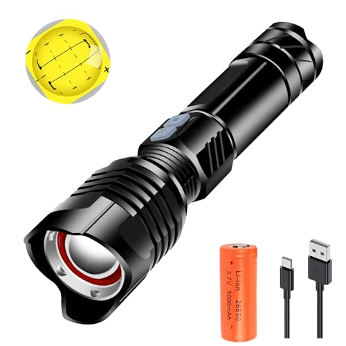 LUXJUMPER Xhp99 LED Taschenlampe Superhelle 16000 Lumen USB Aufladbare Taktische Handlampe Taschenlampe, 5 Leuchtmodi, Zoomfunktion, IPX4 Wasserdicht für Outdoor Camping Wandern von LUXJUMPER