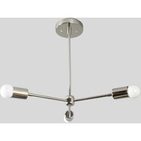 Sputnik Nickel Kronleuchter | Mid Century Modern Deckenleuchte 3 Lichter Hängelampe Industrielle Leuchte Moderne Beleuchtung Mcm von LUXLightingUSA