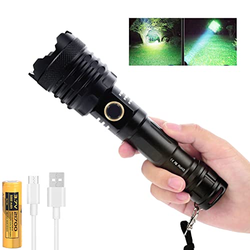 Hellste XHP110 LED Taschenlampe 200000 Lumen Leistungsstarker XHP110 LED USB wiederaufladbar Taschenlampen mit 21700 Batterien Wasserdichte zoombare Taschenlampe für Campingwanderungen von LUXNOVAQ