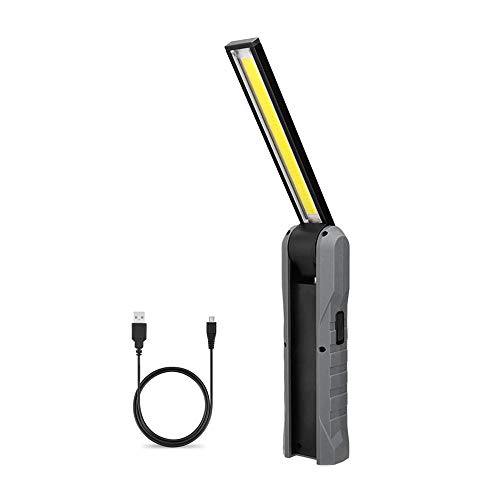 LED Arbeitsleuchte Taschenlampe USB Wiederaufladbare Werkstattlampe, LUXNOVAQ Faltbare Inspektionslampe Tragbare COB Handlampe mit Magnetischer Basis & Schwenk haken & 4 Modi für pkw Auto Mechaniker von LUXNOVAQ