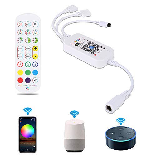 WiFi LED Smart Controller mit Fernbedienung, LUXONIC Wireless RGB WIFI Controller für LED Streifen Smartphone WLAN Control Box für RGB LED Bänder Stripes Band Lichter, Kompatibel mit Alexa Google Home WiFi LED Smart Controller mit Fernbedienung, LUXONIC Wireless RGB WIFI Controller für LED Streifen Smartphone WLAN Control Box für RGB LED Bänder Stripes Band Lichter, Kompatibel mit Alexa Google Home von LUXONIC