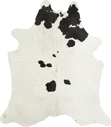 LUXOR Living Rinderfell Kuhfell Teppich - Natürlicher Teppich für Naturgetreue Wohnatmosphäre - ca. 160 x 240 cm Schwarz Gemustert von -LUXOR- living