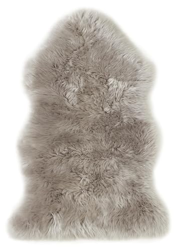 -LUXOR- living Lammfell Schaffell Echt, Fellteppich, Fell für Stühle, Schaffell Teppich, Bettvorleger Schlafzimmer, 50 mm Florhöhe, 60 x 85 cm Hanf von -LUXOR- living