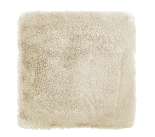 -LUXOR- living Sitzkissen Coste - Kunstfell Stuhlauflage als Deko Wohnzimmer oder Stuhlkissen - gemütliches Sitzkissen Stuhl Dekokissen 40 x 40 cm eckig Beige 4er Set von -LUXOR- living