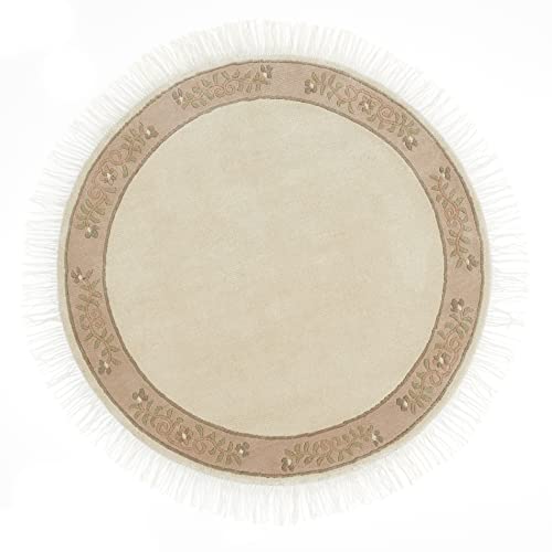 -LUXOR- living Teppich Gala handgeknüpfter Premium Teppich aus 100% Wolle - hochwertiger nachhaltiger Knüpfteppich 150 cm rund Creme -LUXOR- living Teppich Gala handgeknüpfter Premium Teppich aus 100% Wolle - hochwertiger nachhaltiger Knüpfteppich 150 cm rund Creme von -LUXOR- living
