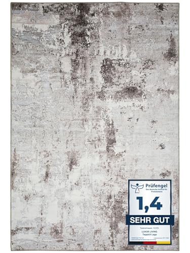 -LUXOR- living Lago | Waschbarer In- und Outdoor Teppich | Modernes Design, Pflegeleicht, Flexibel Einsetzbar, Haustierfreundlich | 240 x 340 cm Anthrazit-Grau von -LUXOR- living