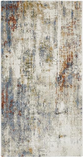 -LUXOR- living Teppich Molinos moderner Kurzflorteppich, abstraktes Muster, für das Wohnzimmer, Schlafzimmer, Beige-Blau 80 x 150 cm -LUXOR- living Teppich Molinos moderner Kurzflorteppich, abstraktes Muster, für das Wohnzimmer, Schlafzimmer, Beige-Blau 80 x 150 cm von -LUXOR- living
