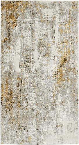 -LUXOR- living Teppich Molinos moderner Kurzflorteppich, abstraktes Muster, für das Wohnzimmer, Schlafzimmer, Grau-Gelb 80 x 150 cm -LUXOR- living Teppich Molinos moderner Kurzflorteppich, abstraktes Muster, für das Wohnzimmer, Schlafzimmer, Grau-Gelb 80 x 150 cm von -LUXOR- living