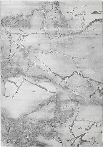 -LUXOR- living Teppich Pico, Marmoroptik, Teppich Wohnzimmer oder Schlafzimmer, Flur, Esszimmer, pflegeleicht und strapazierfähig, modern, Größe:160 x 230 cm, Farbe:Grau von -LUXOR- living
