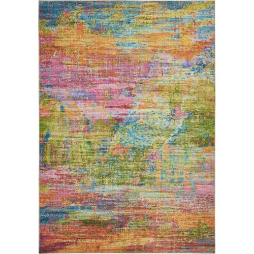 -LUXOR- living Teppich Wohnzimmer Polino im Vintage Design - Wohnzimmerteppich Teppich Kurzflor Digitaldruck in zeitlosem Design 120 x 170 cm Multi von -LUXOR- living