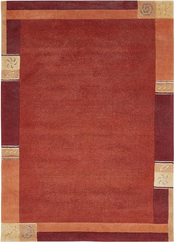 -LUXOR- living Teppich Wolle Manali, Nepalteppich, Kurzflor, handgeknüpft, Bordüre Wollteppich, für Schlafzimmer und Wohnzimmer, 120 x 180 cm Rot -LUXOR- living Teppich Wolle Manali, Nepalteppich, Kurzflor, handgeknüpft, Bordüre Wollteppich, für Schlafzimmer und Wohnzimmer, 120 x 180 cm Rot von -LUXOR- living