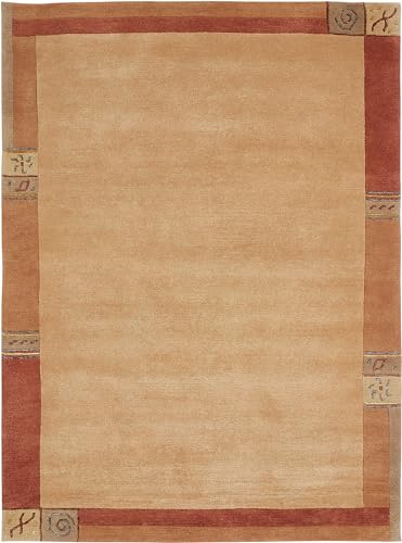 -LUXOR- living Teppich Wolle Manali, Nepalteppich, Kurzflor, handgeknüpft, Bordüre, Wolltepich für Schlafzimmer und Wohnzimmer, 90 x 160 cm Terra -LUXOR- living Teppich Wolle Manali, Nepalteppich, Kurzflor, handgeknüpft, Bordüre, Wolltepich für Schlafzimmer und Wohnzimmer, 90 x 160 cm Terra von -LUXOR- living