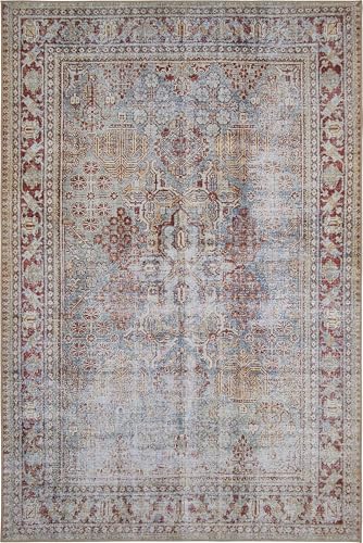 -LUXOR- living Vintage Teppich modern, moderner Digitaldruck, flach, gekettelt, farbecht, Designteppich für Innen, Farbe:Terra - Multi, Größe:120 x 170 cm von -LUXOR- living