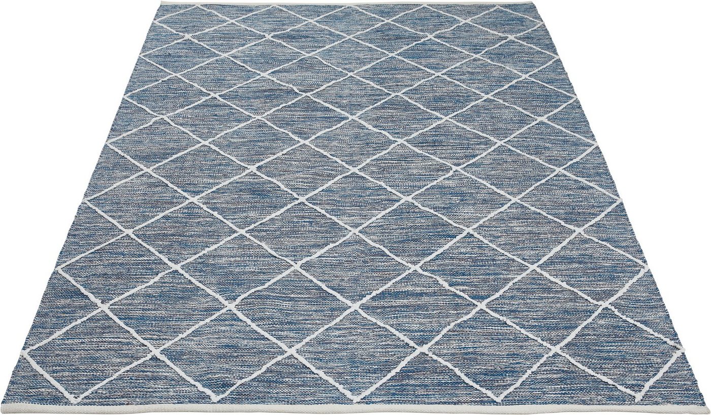 Teppich Pantin, LUXOR living, rechteckig, Höhe: 8 mm, Handweb, Flachgewebe, reine Baumwolle, handgewebt, Rauten Design von LUXOR living