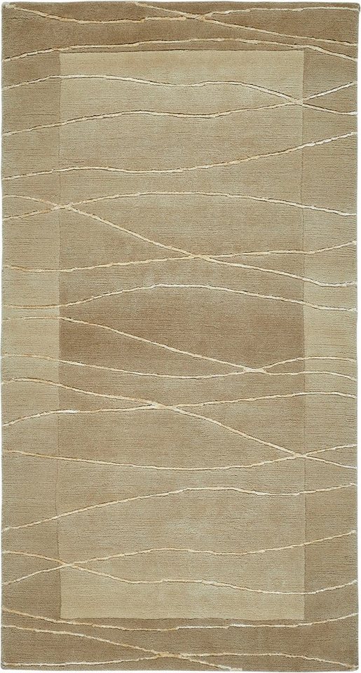 LUXOR living Wollteppich Lineo, rechteckig, Höhe: 14 mm, Nepalteppich, reine Wolle, handgeknüpft, mit Bordüre von LUXOR living