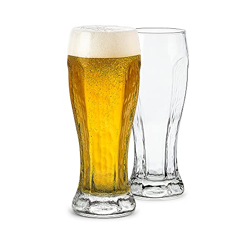 Luxu Biergläser, Hexagon-Form, Pilsner-Gläser-Set, 563 ml, Kristall-Craft-Weizen-Biergläser, bleifreie Weizen-Vase zum Trinken, Pint-Gläser für ALE, Premium-IPA-Gläser, tolle Geschenkidee von LUXU