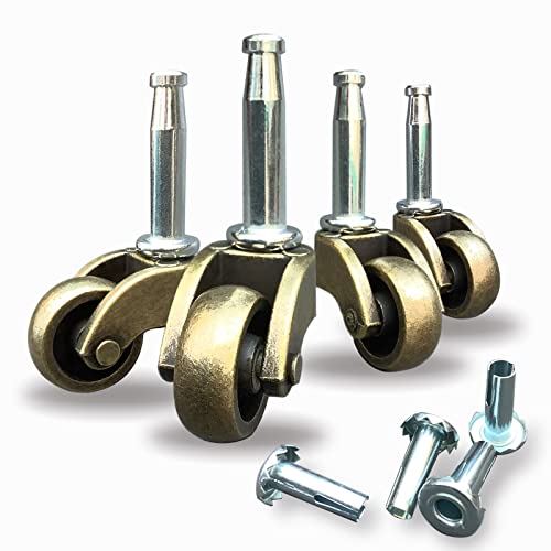 LUXUFUL 2,5 cm Lenkrad, Kugelrollen, Zinklegierung, Rolle für Möbel, Sockel-Typ, Montagevorbau, antikes Messing, 160 kg, 4 Stück LUXUFUL 2,5 cm Lenkrad, Kugelrollen, Zinklegierung, Rolle für Möbel, Sockel-Typ, Montagevorbau, antikes Messing, 160 kg, 4 Stück von LUXUFUL