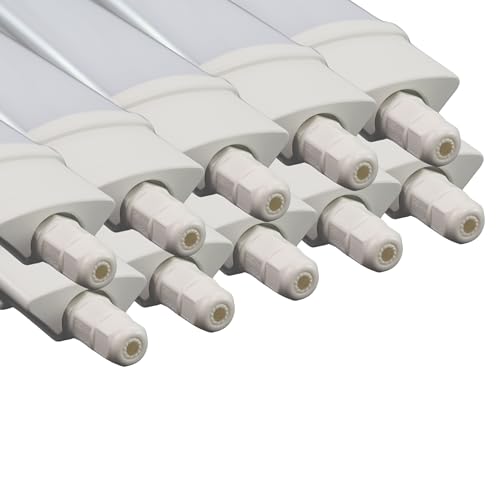 LUXULA 10er Set LED Feuchtraumleuchte 120 cm - mit Quick Connector - IP65 4000K Neutralweiß - 36W 3250lm - Wannenleuchte Röhre Keller Garage Werkstatt von LUXULA