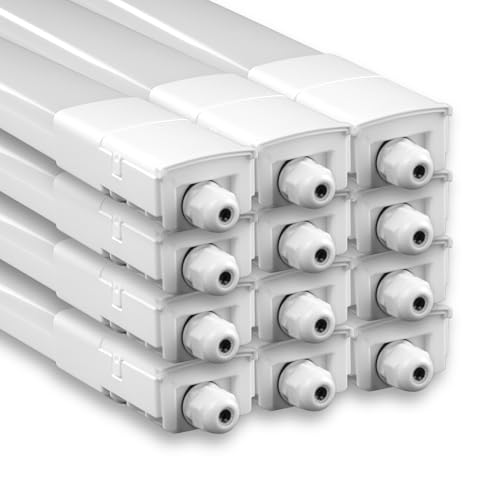 LUXULA 12x LED Feuchtraumleuchte 150cm - IP65 Wasserdicht - 4000K Neutralweiß - 45W 5175lm - Verknüpfbare Wannenleuchte Garagenlampe Kellerleuchte Werkstatt Deckenleuchte Lang LUXULA 12x LED Feuchtraumleuchte 150cm - IP65 Wasserdicht - 4000K Neutralweiß - 45W 5175lm - Verknüpfbare Wannenleuchte Garagenlampe Kellerleuchte Werkstatt Deckenleuchte Lang von LUXULA