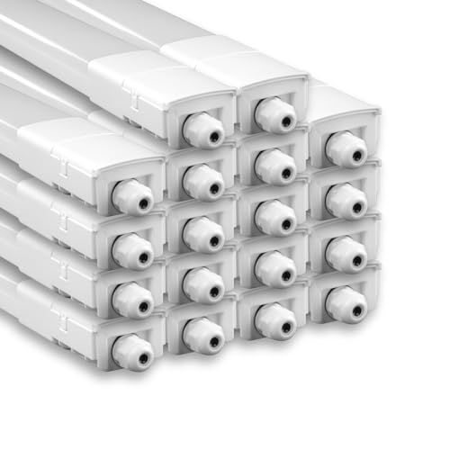 LUXULA 18er Pack LED Feuchtraumleuchte 120 cm - mit Quick Connector - IP66 | IK08 | 4000K Neutralweiß - 32W | 3616lm - Wannenleuchte Röhre Keller Garage Werkstatt - durchschleifbar LUXULA 18er Pack LED Feuchtraumleuchte 120 cm - mit Quick Connector - IP66 | IK08 | 4000K Neutralweiß - 32W | 3616lm - Wannenleuchte Röhre Keller Garage Werkstatt - durchschleifbar von LUXULA