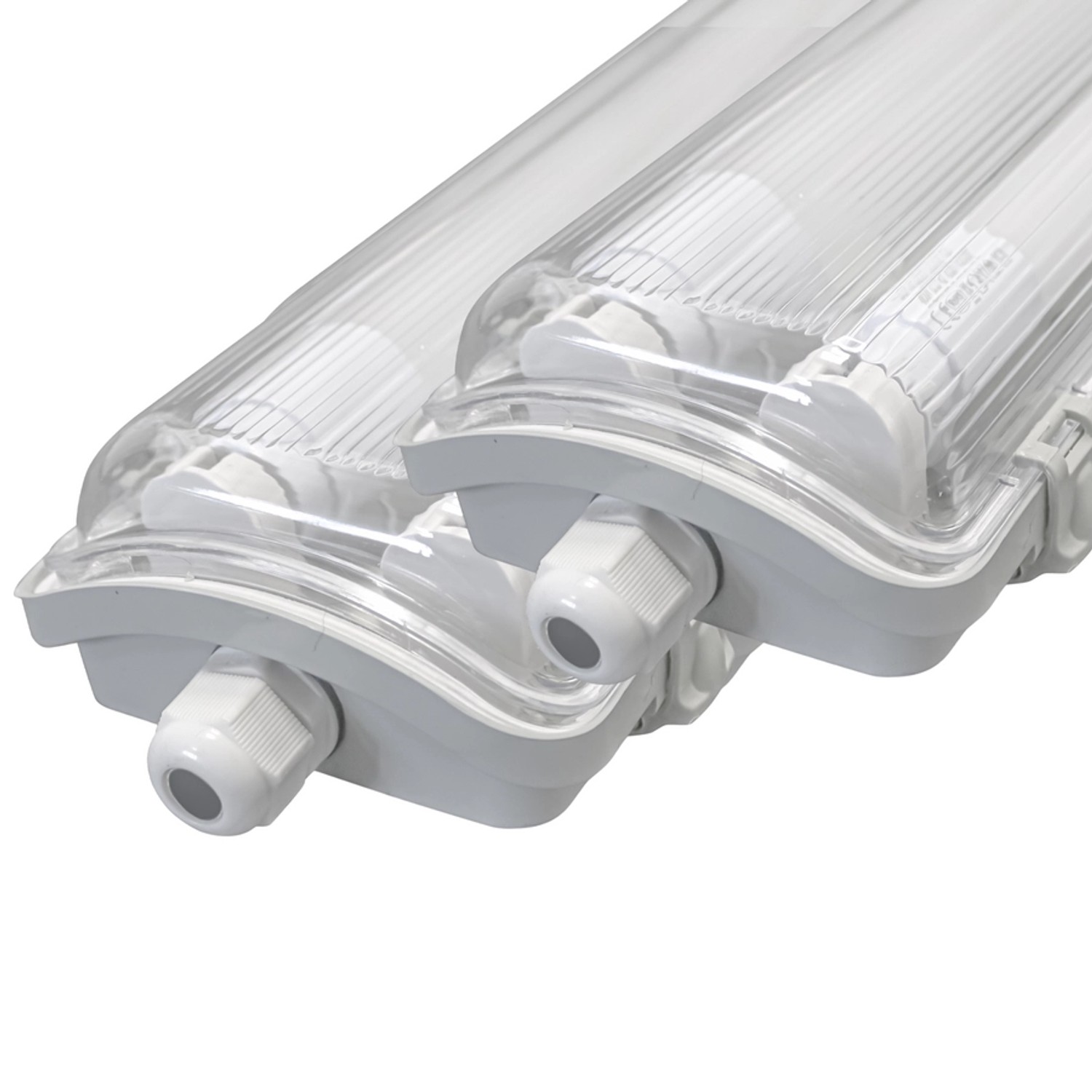 LUXULA 2er-Set LED Feuchtraum Wannenleuchte 120cm LED Wannenleuchte Inkl. LED-Röhren T8 4000K IP65 IK08 von LUXULA