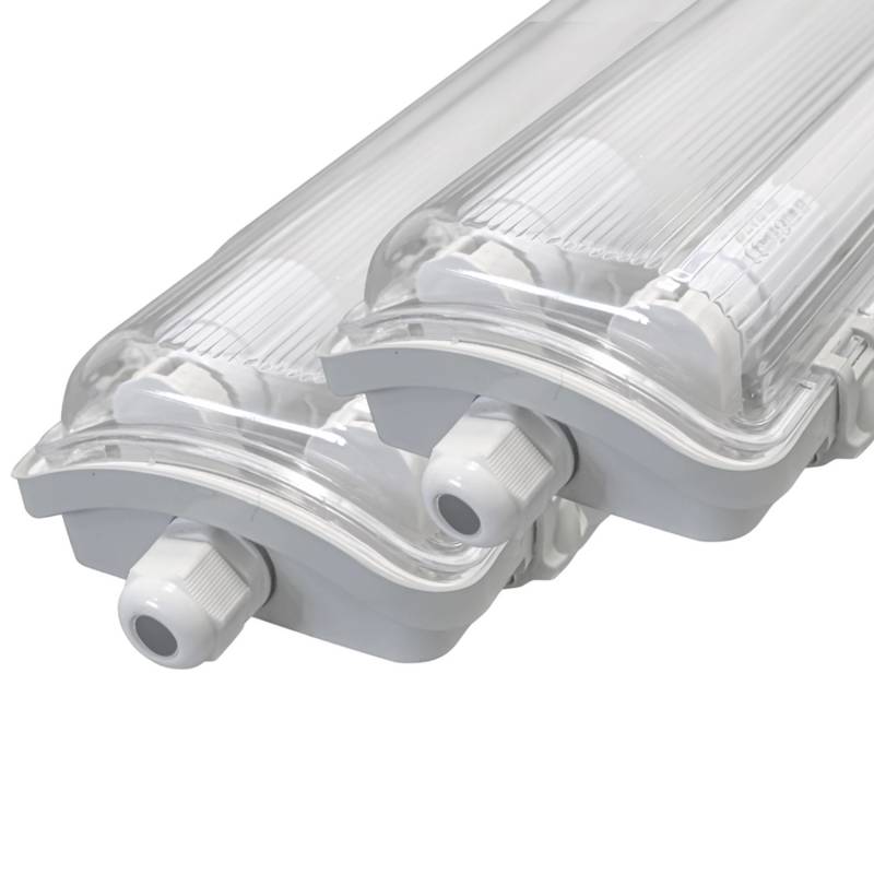 LUXULA 2er-Set LED Feuchtraum Wannenleuchte 120cm LED Wannenleuchte Inkl. LED-Röhren T8 4000K IP65 IK08 von LUXULA