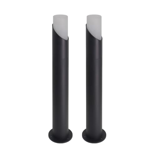 LUXULA 2er Set Wegeleuchte Außen mit Bodenplatte und Erdspieß, GU10 Fassung, Aluminium, 52cm Höhe - LED Außenleuchte IP54 Pollerleuchte Garten Terrasse von LUXULA