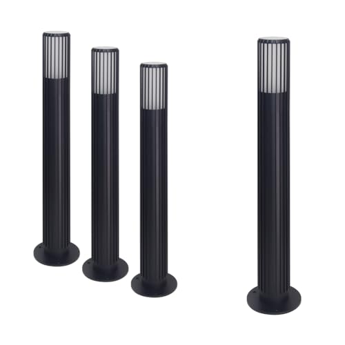 LUXULA 2er Set Wegeleuchte Außen mit Bodenplatte und Erdspieß, GU10 Fassung, Aluminium, 56cm Höhe - LED Außenleuchte IP44 Pollerleuchte Garten Terrasse von LUXULA