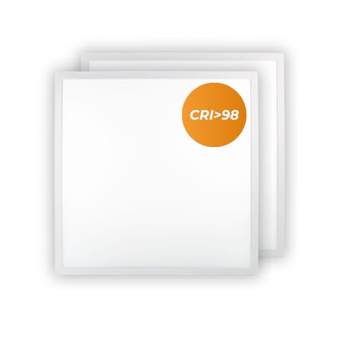 LUXULA 2x LED Panel 62x62cm Rasterleuchte - CRI98 Vollspektrum - 40W 4000lm - 4000K Neutralweiß - flimmerfrei - mit Netzteil 230V - LED Deckenleuchte für Rasterdecke LUXULA 2x LED Panel 62x62cm Rasterleuchte - CRI98 Vollspektrum - 40W 4000lm - 4000K Neutralweiß - flimmerfrei - mit Netzteil 230V - LED Deckenleuchte für Rasterdecke von LUXULA