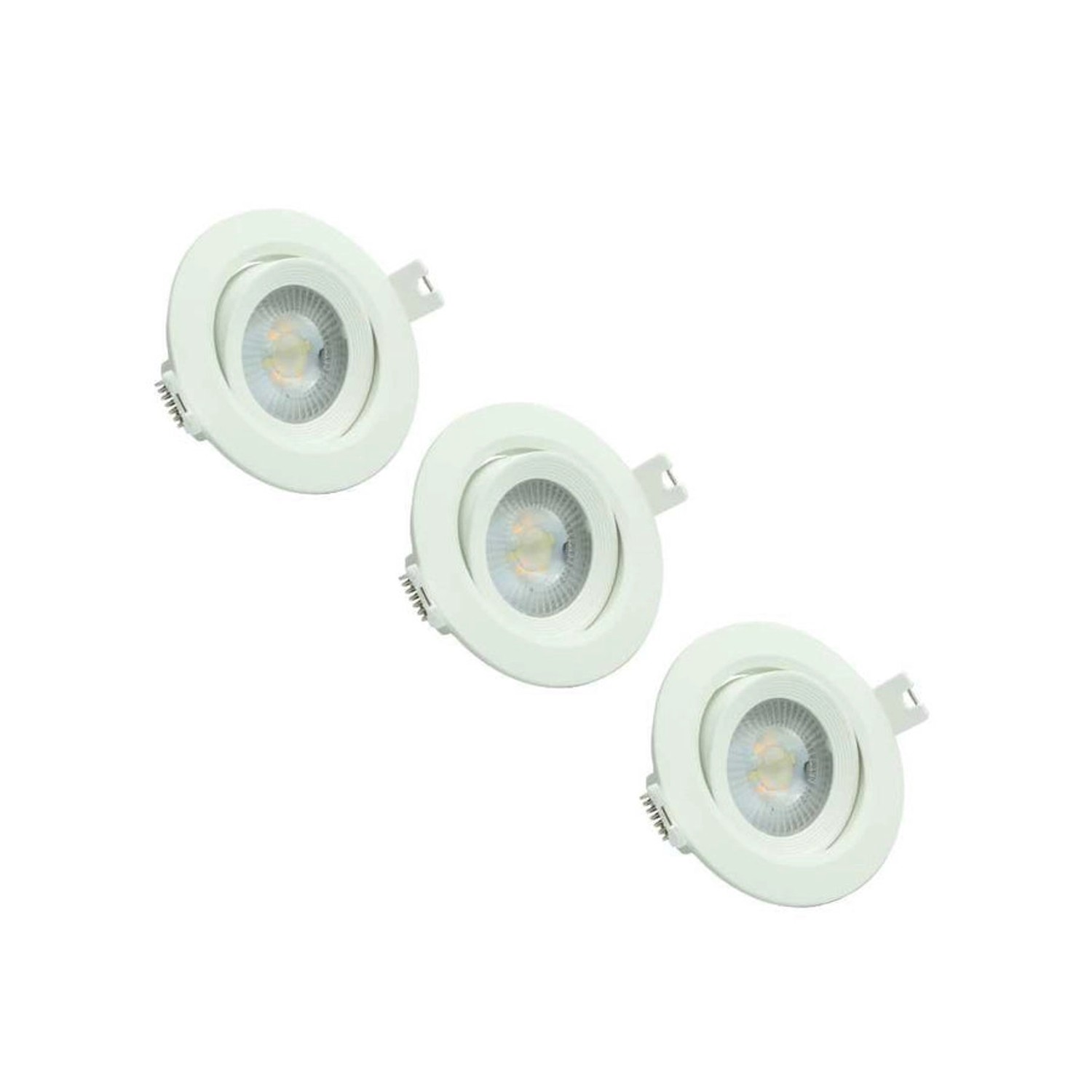 LUXULA 3er Set LED Downlight Einbauleuchte Einbauspot Schwenkbar CCT 7W 718lm IP44 Weiß von LUXULA
