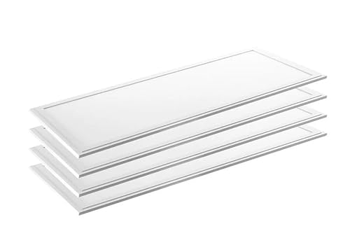LUXULA 4er Pack LED Panel 120x30cm - 6000K Kaltweiß 36W 3600lm flimmerfrei - Backlit - Rasterleuchte Einbaupanel für Rasterdecke - Bürolampe inkl. 230V Netzteil von LUXULA