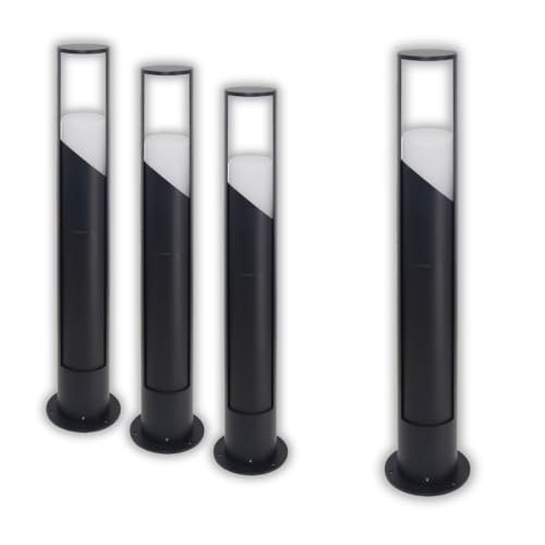 LUXULA 4er Set Wegeleuchte Außen mit Bodenplatte und Erdspieß, GU10 Fassung, Aluminium, 60cm Höhe - LED Außenleuchte IP44 Pollerleuchte Garten Terrasse von LUXULA